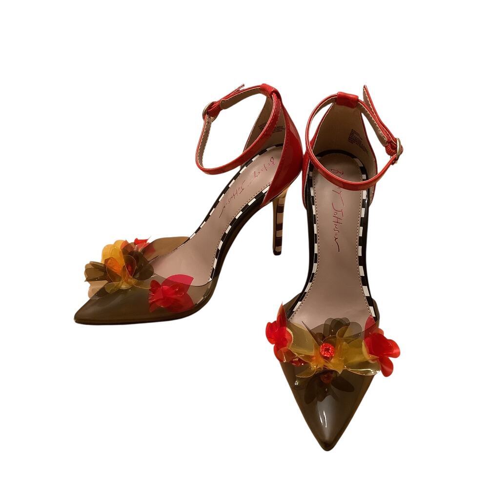 BETSEY JOHNSON “SAVVIE” STATEMENT MAKING FLORAL ACCENT PUUMPS NWOB 7 - Picture 3 of 10